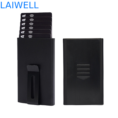 Portable 60*15*100MM Silver Anodized Aluminum Card Wallet With Customizable Laser Engraving