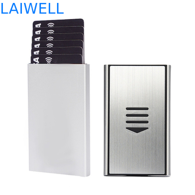 Portable 60*15*100MM Silver Anodized Aluminum Card Wallet With Customizable Laser Engraving