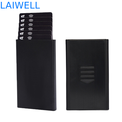 Portable 60*15*100MM Silver Anodized Aluminum Card Wallet With Customizable Laser Engraving