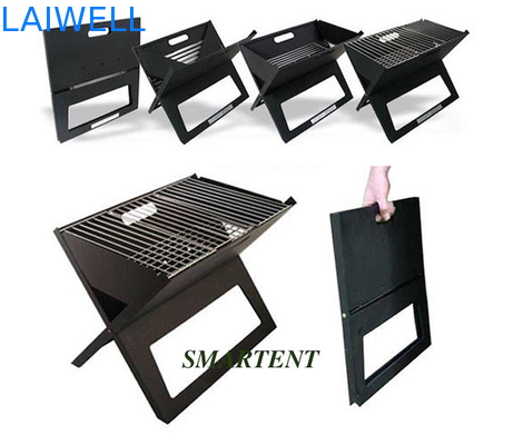 SGS 45cm dia Portable Folding Bbq Grill / Metal Charcoal Grill Easy Set Up