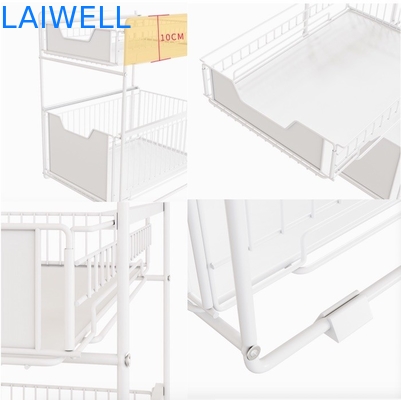37L*21.5W*43Hcm Stainless Steel Kitchenwares 2 Tier Kitchen Storage Rack