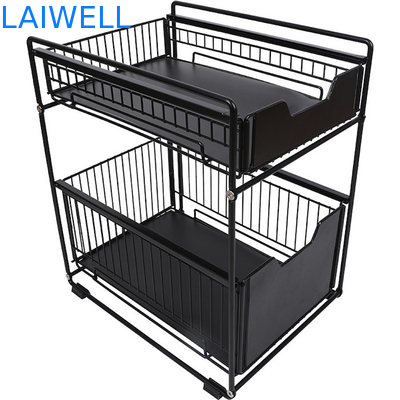 37L*21.5W*43Hcm Stainless Steel Kitchenwares 2 Tier Kitchen Storage Rack