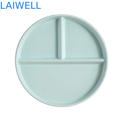 22CM Green Wheat Straw Fibre There Compartments Anti Fall Food Plate Environmentally Friendly Dining Eco-friendly Tableware Supplies