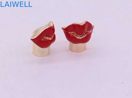 Rose Red Plated lips Shape Perfume Bottle Caps Anti corrosive