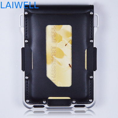Multifunctional 10 in 1 Pocket Leather Flap Aluminium Card Wallet Anode Oxidizing